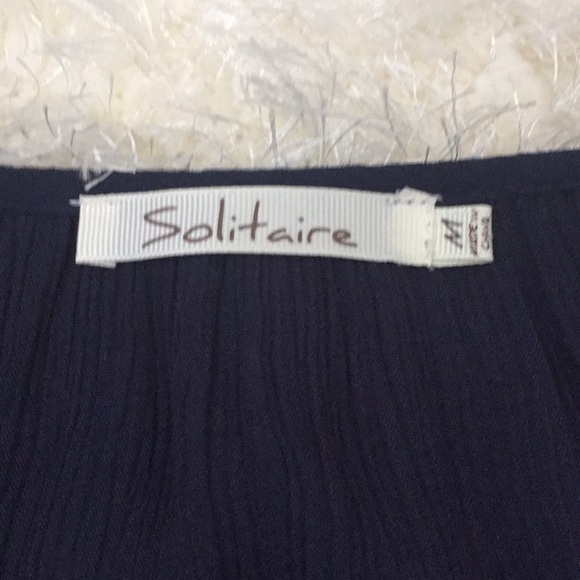 Solitaire Navy Tunic with Embroidered Details NWOT - Picture 4 of 5